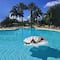 82'' White Seashell Island Swimming Pool Raft Lounger